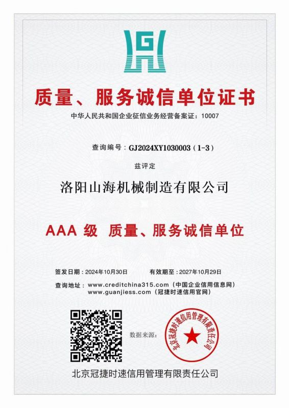 質(zhì)量、服務(wù)誠信單位證書